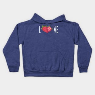 strawberry love 3 Kids Hoodie